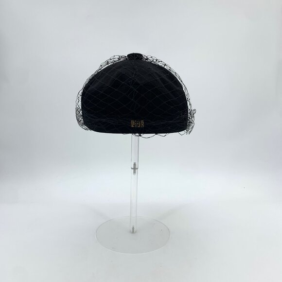 J19646 Christian Dior Black mesh cotton baseball cap Hat surround 56cm long brim main image 7